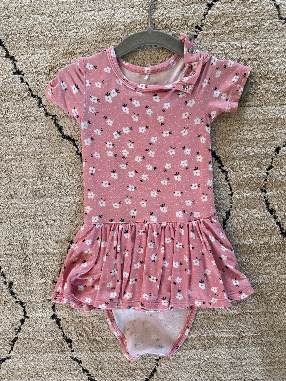 Posh Peanut Pink Floral bodysuit dress